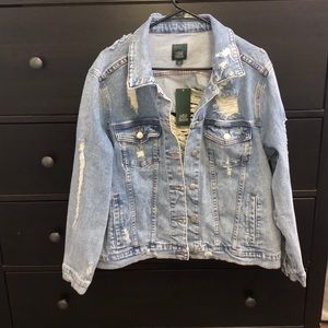 Distressed denim jacket
